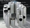 Metal Ash and Trash Containers GLO-New Yorker Series-Satin Aluminum Receptacles