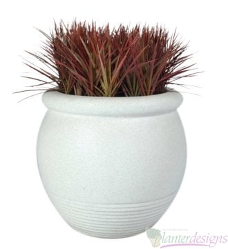 Colo-Tapered Urn or bowl style fiberglass planters.