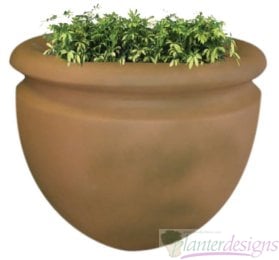 COL Columbia-Tapered Urn or bowl style fiberglass planters.