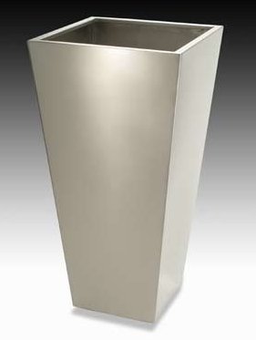 Tapered Sq Stainless Planter