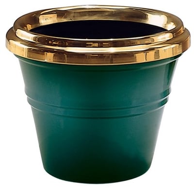 Sheraton Two-piece spun aluminum planter.