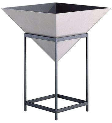 Aztec Seamless aluminum planter in solid steel stand
