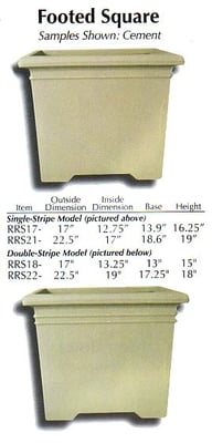 Square Rolled Rim Poly Planters