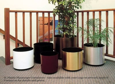 Brushed or Polished Metalized Chrome or Brass finish (IL) Interior Landscape Containers